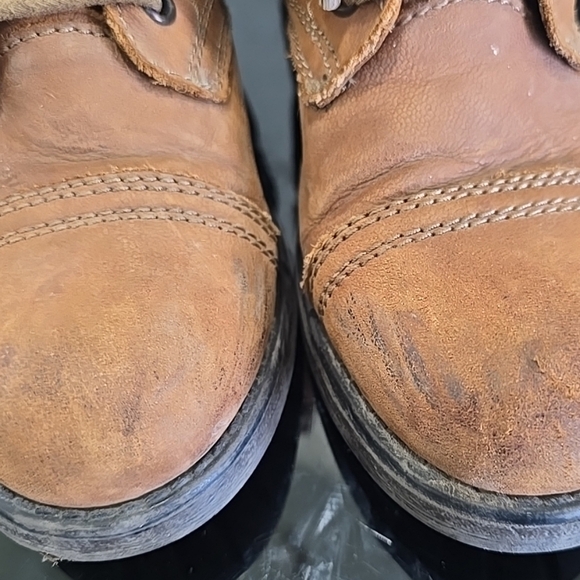 STEVE MADDEN TROOPA 2 Brown Leather Zip Combat Boots Womens Size 8.5 Distressed - Picture 10 of 12